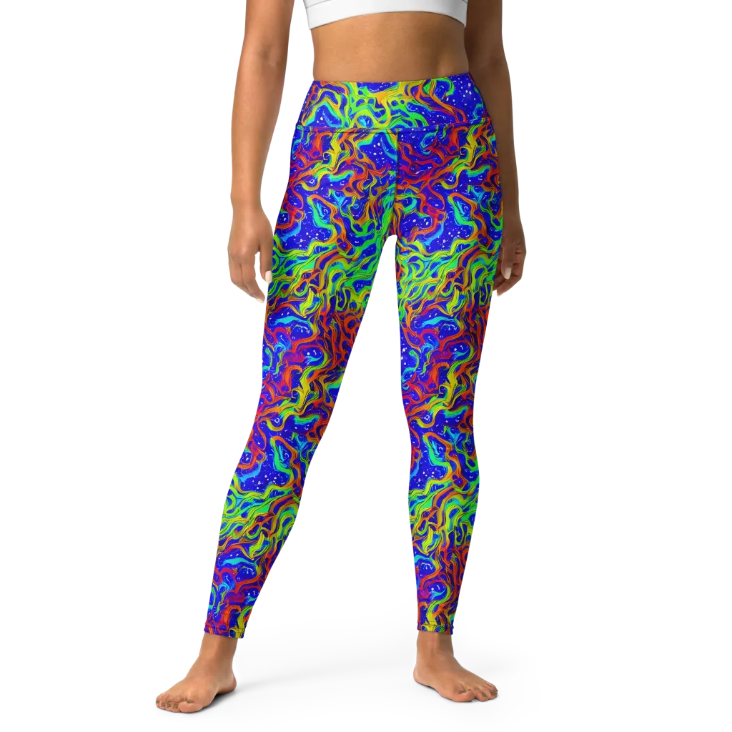Cosmic Liquefaction on Yoga Leggings — Front