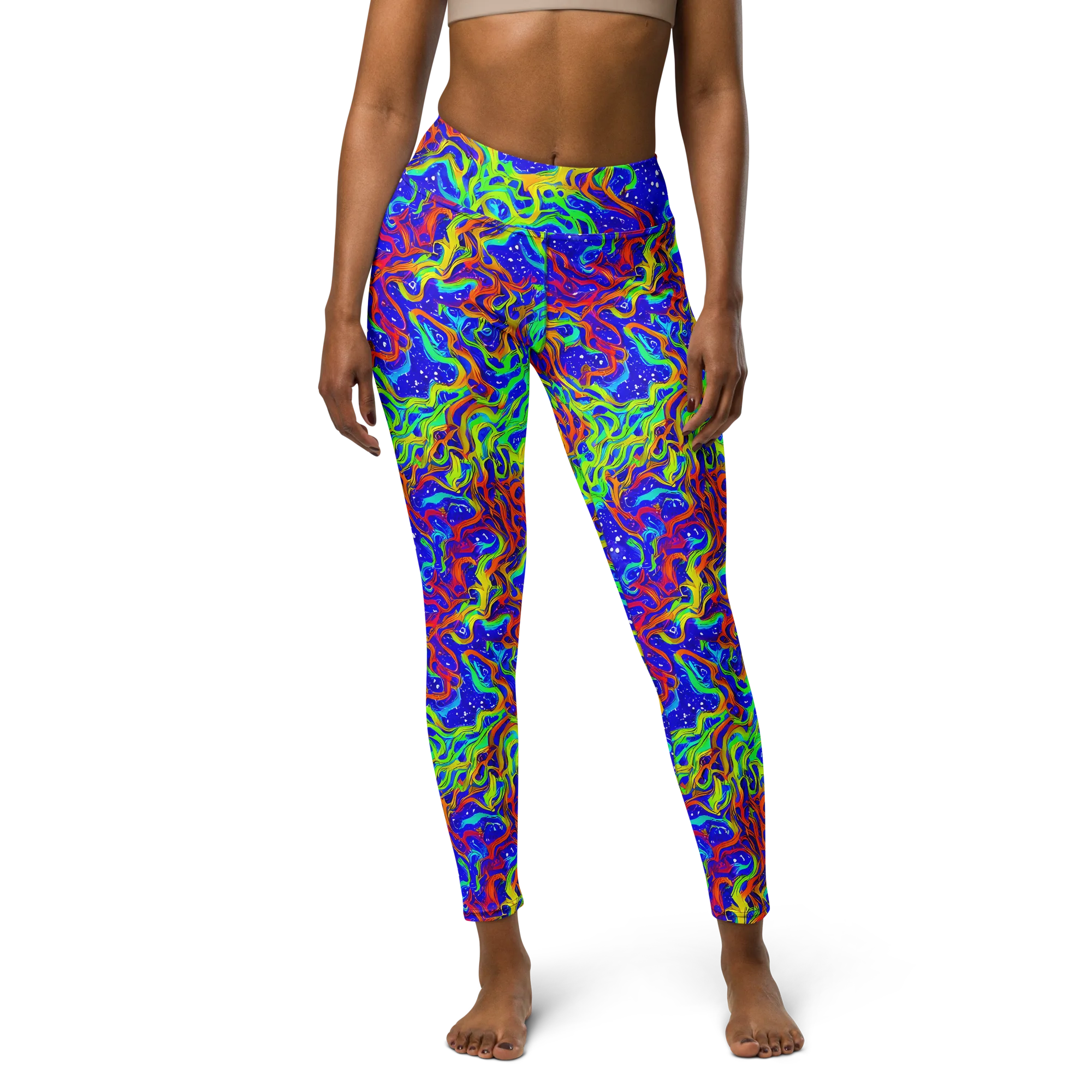Cosmic Liquefaction on Yoga Leggings — Front