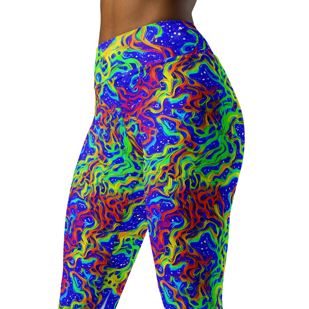 Cosmic Liquefaction on Yoga Leggings — Left Front