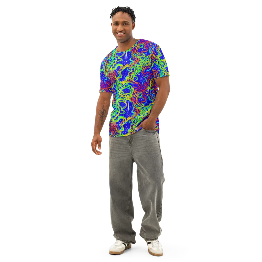 Cosmic Liquefaction on Men's Cotton Crew Neck T-Shirt — Front
