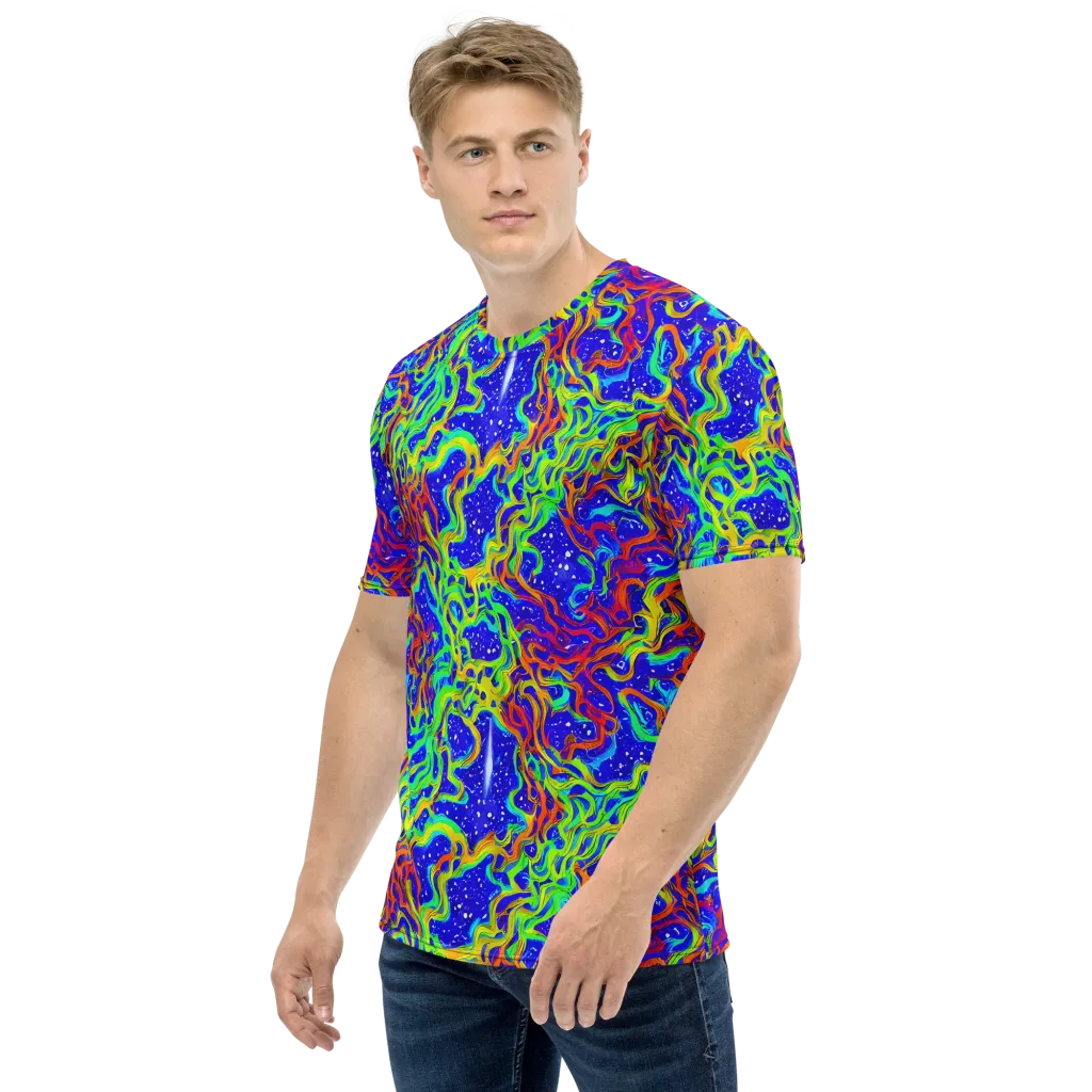 Cosmic Liquefaction on Men's Crew Neck T-Shirt — Left