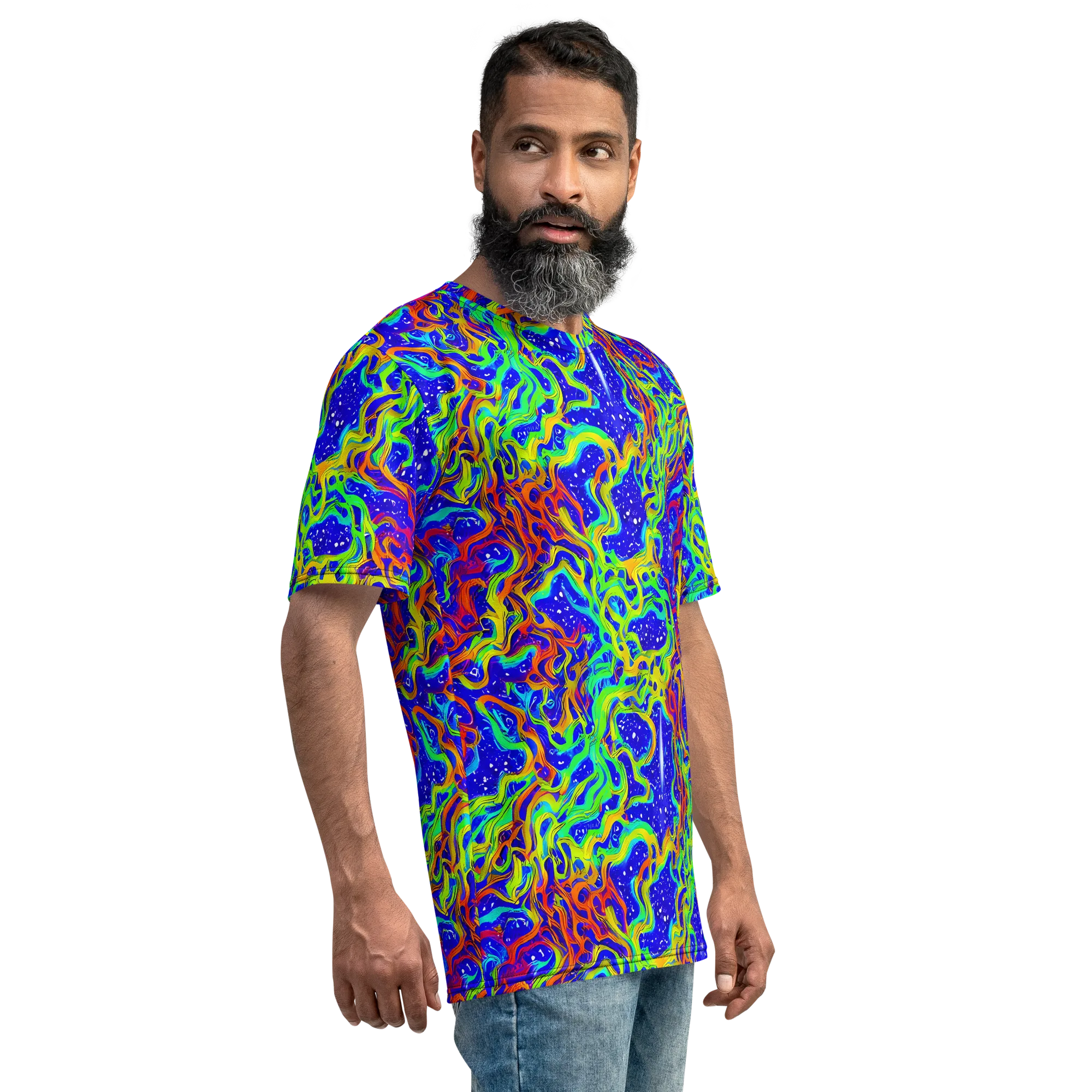 Cosmic Liquefaction on Men's Crew Neck T-Shirt — Right