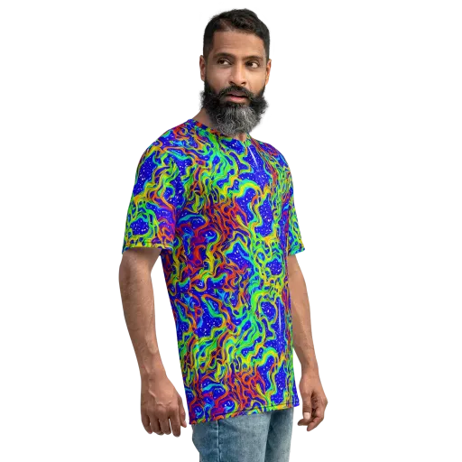 Cosmic Liquefaction on a Men's Crew Neck T-Shirt