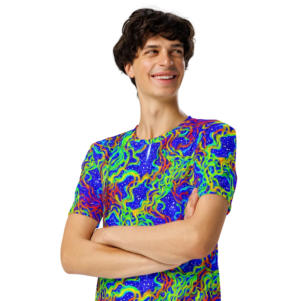 Cosmic Liquefaction on Men's Crew Neck T-Shirt — Left Front