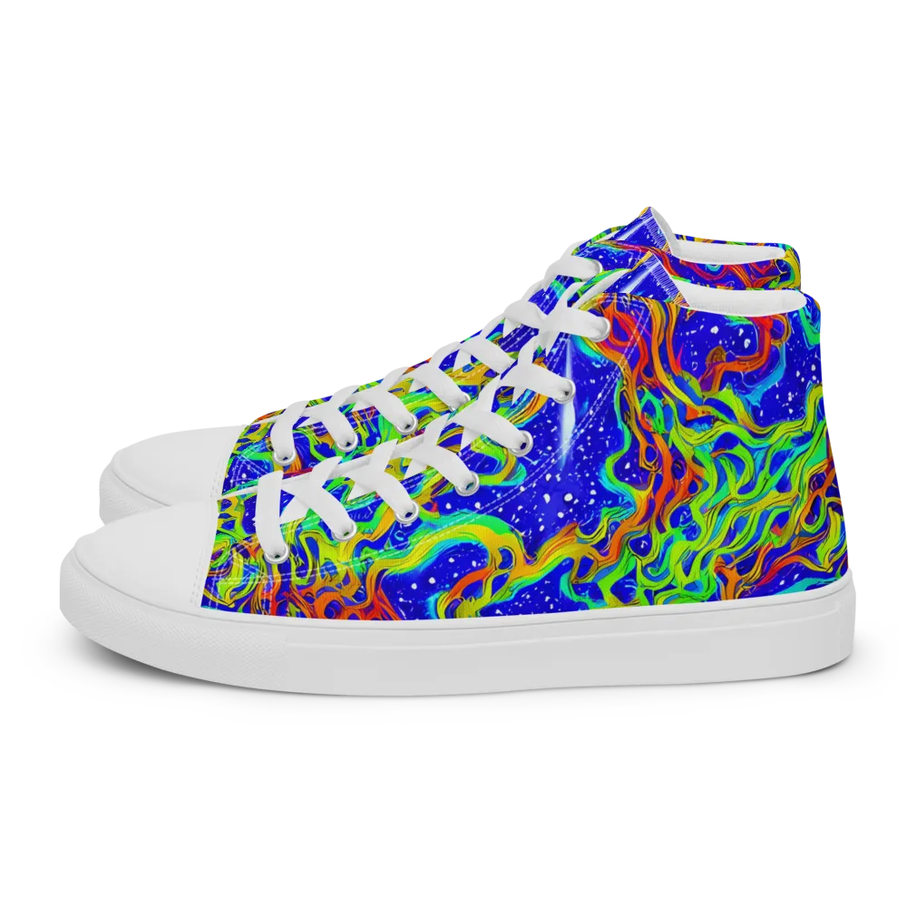 Cosmic Liquefaction on Men's High Top Canvas Shoes — Left