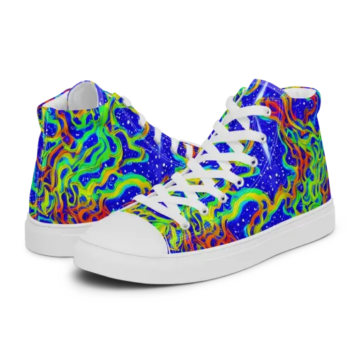 Cosmic Liquefaction on a Men's High Top Canvas Shoes
