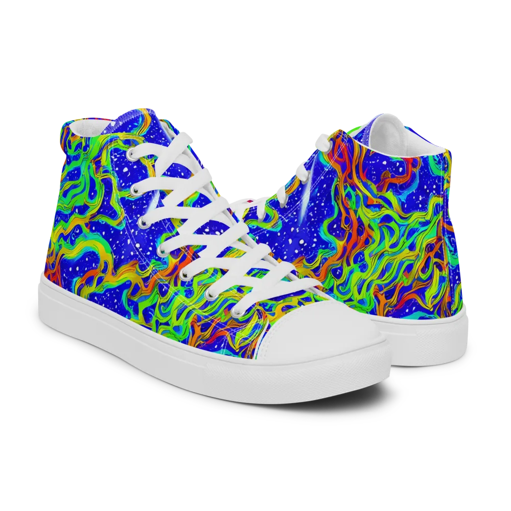 Cosmic Liquefaction on Men's High Top Canvas Shoes — Right