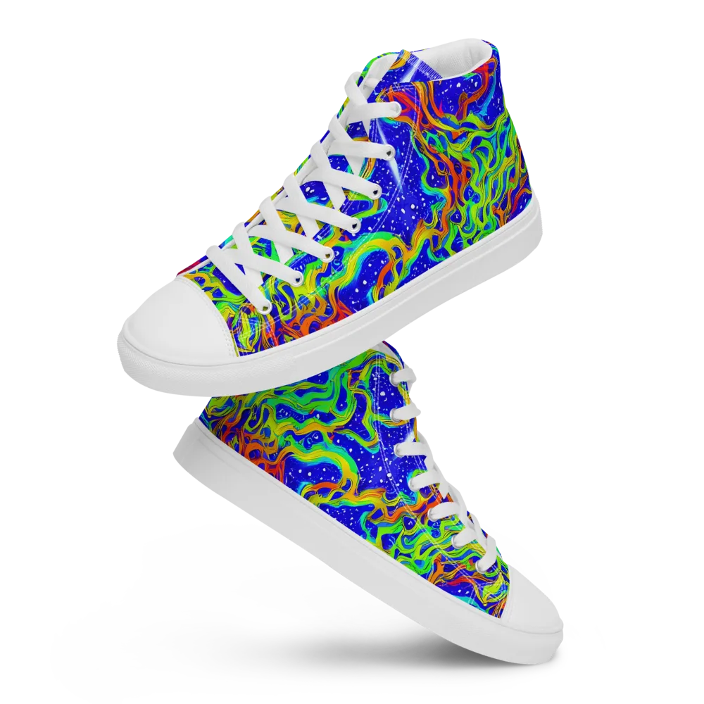 Cosmic Liquefaction on Men's High Top Canvas Shoes — Front