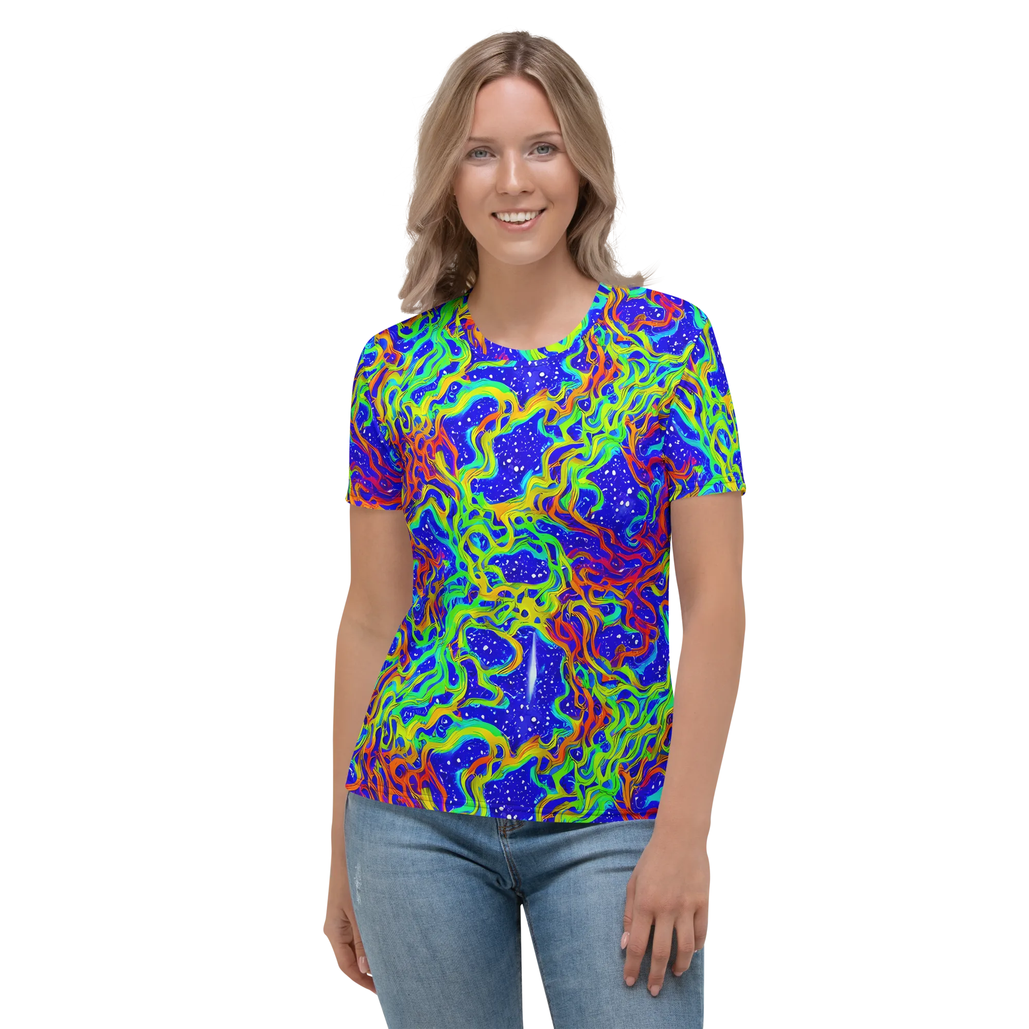 Cosmic Liquefaction on Women's Crew Neck T-Shirt — Front