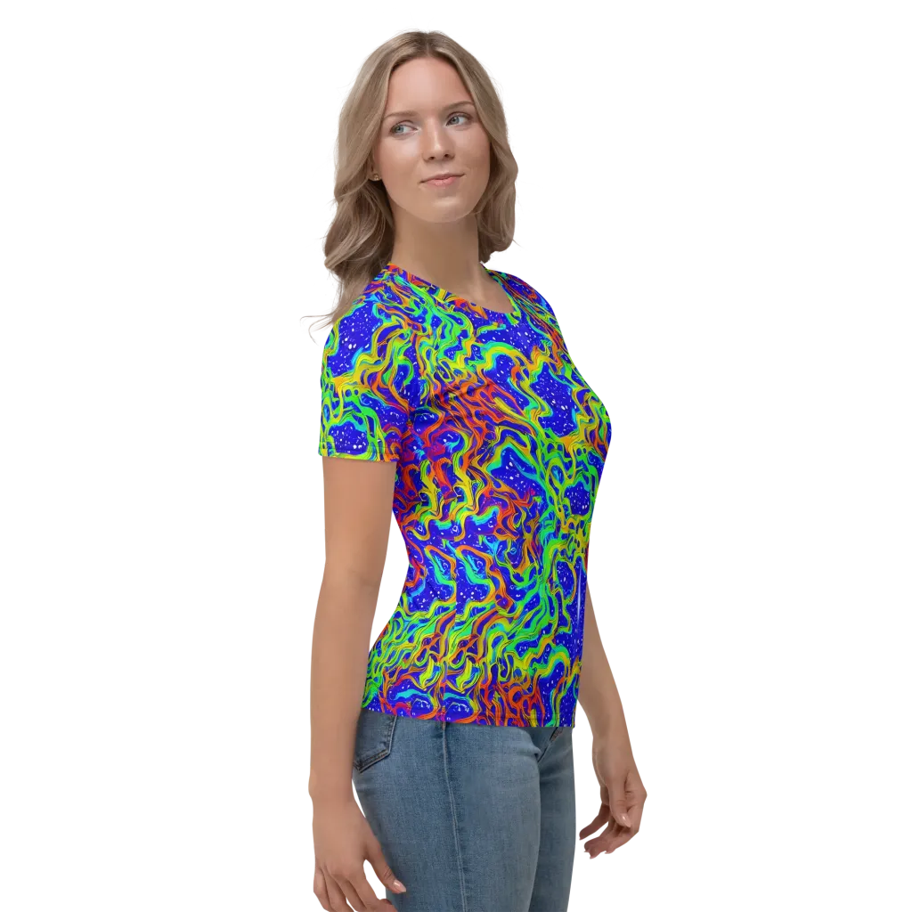 Cosmic Liquefaction on Women's Crew Neck T-Shirt — Right