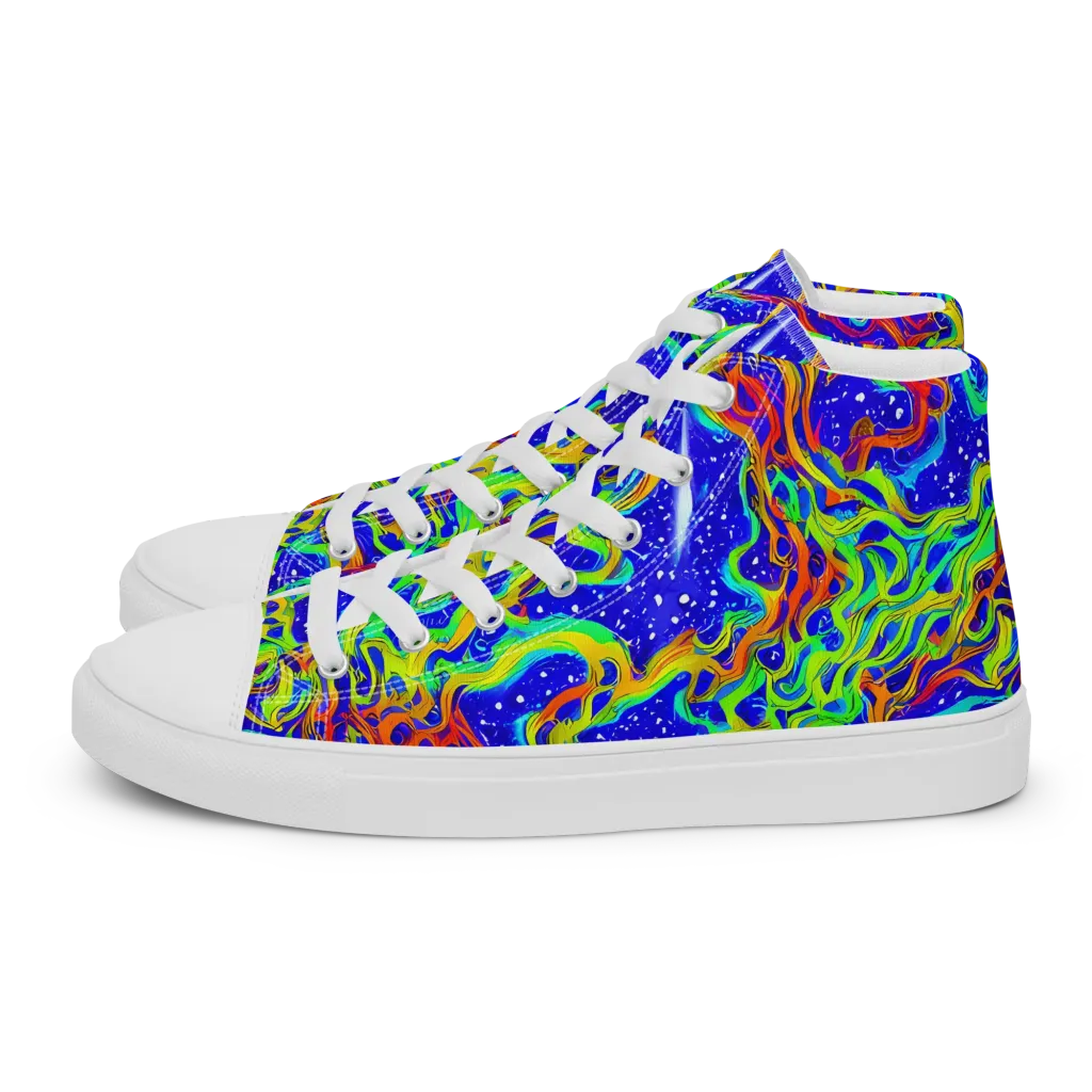 Cosmic Liquefaction on Women's High Top Canvas Shoes — Left