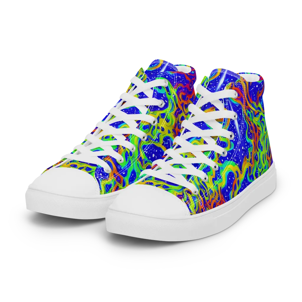 Cosmic Liquefaction on Women's High Top Canvas Shoes — Left Front