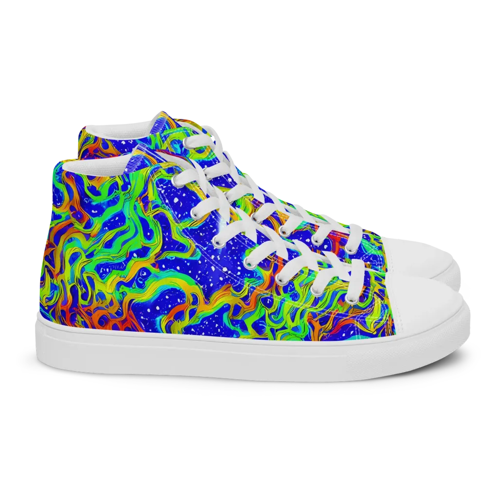 Cosmic Liquefaction on Women's High Top Canvas Shoes — Right