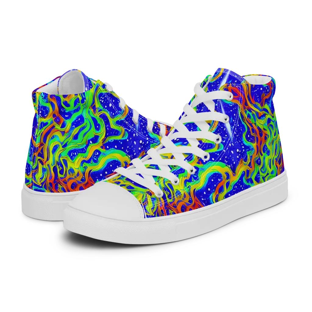 Cosmic Liquefaction on Women's High Top Canvas Shoes — Left