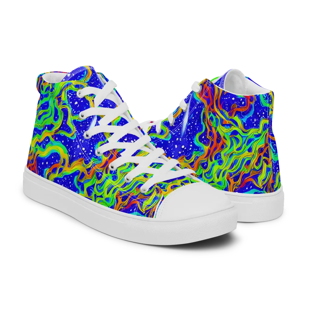 Cosmic Liquefaction on Women's High Top Canvas Shoes — Right