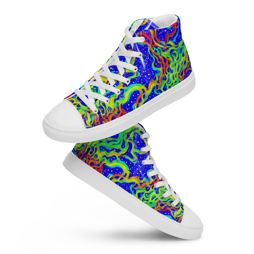 Cosmic Liquefaction on Women's High Top Canvas Shoes — Front