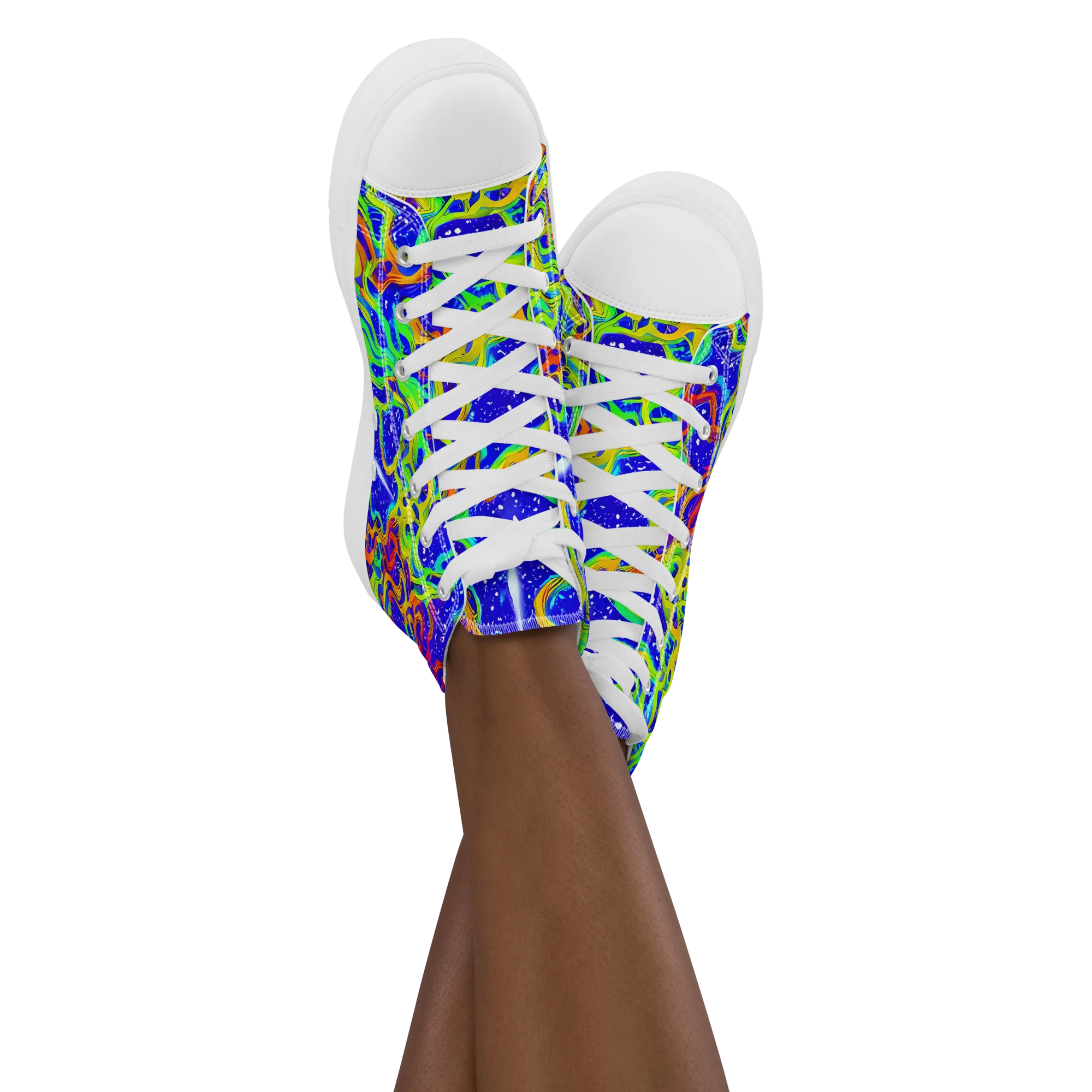 Cosmic Liquefaction on Women's High Top Canvas Shoes — Front