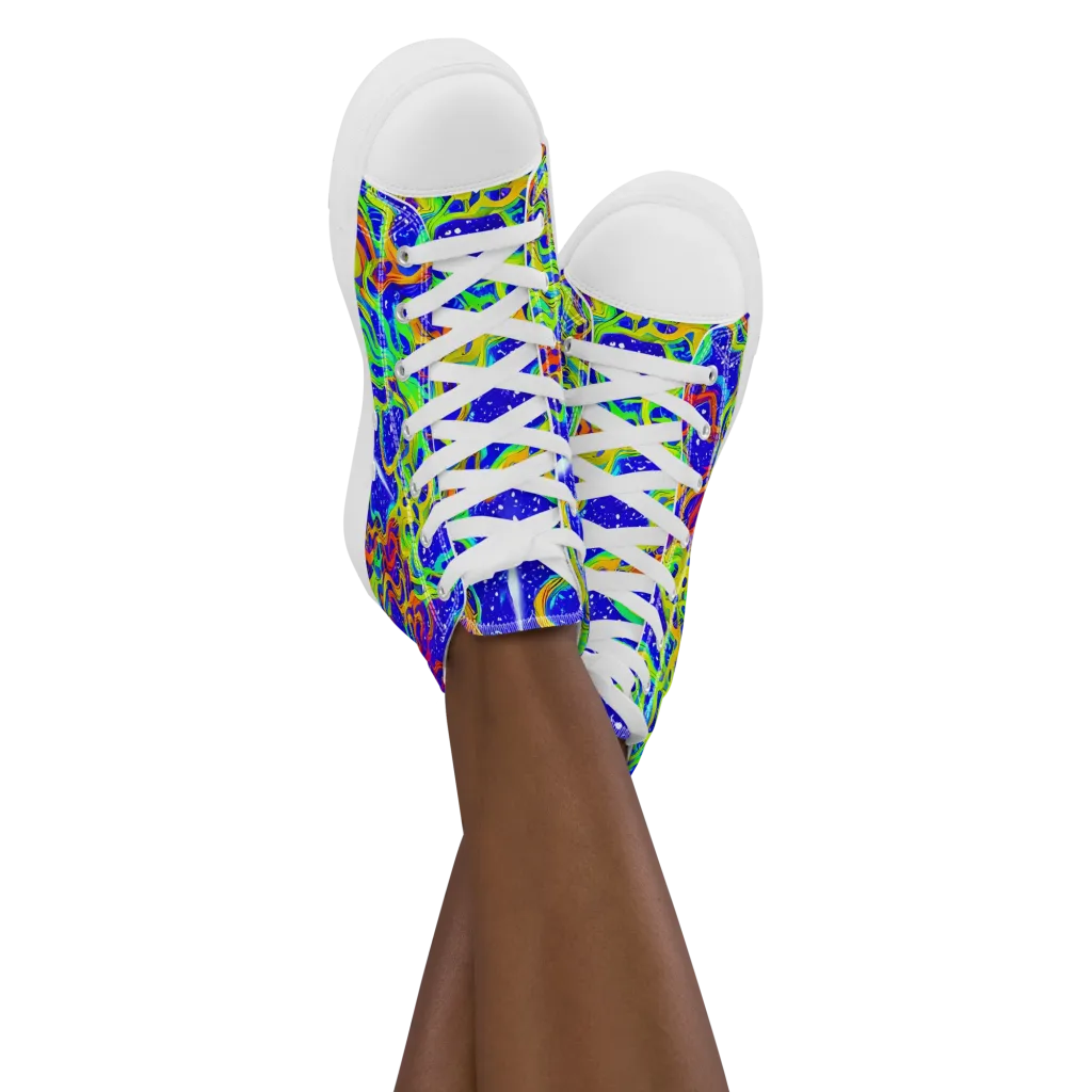 Cosmic Liquefaction on Women's High Top Canvas Shoes — Front
