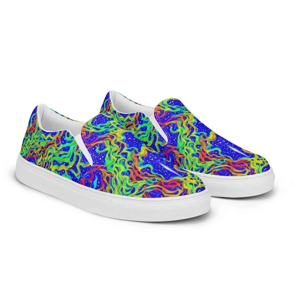 Cosmic Liquefaction on Men's Slip-On Canvas Shoes — Right Front