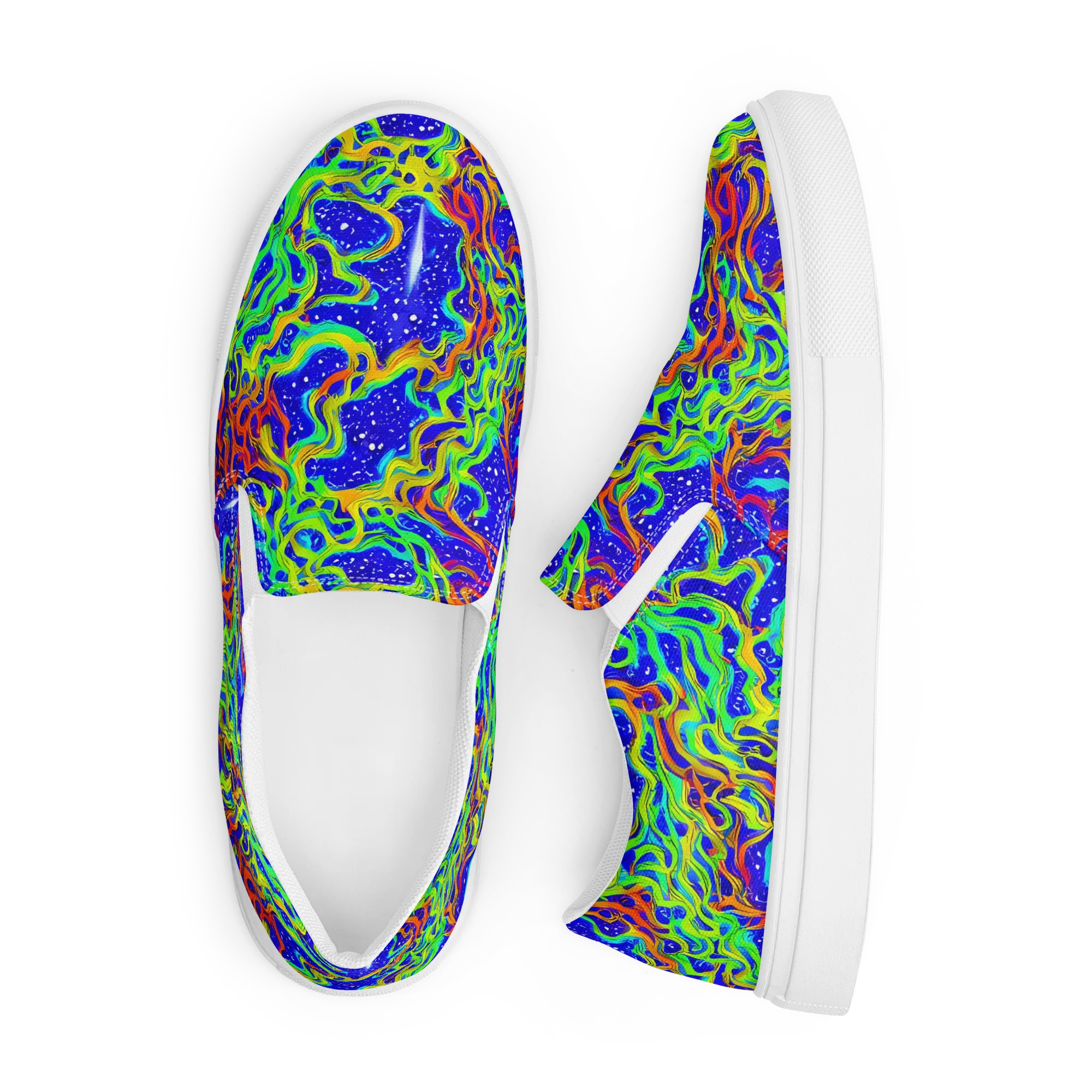 Cosmic Liquefaction on Men's Slip-On Canvas Shoes — Front