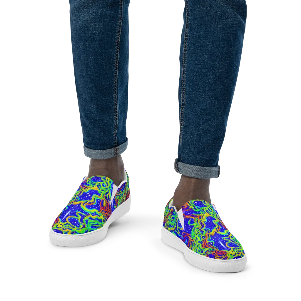 Cosmic Liquefaction on Men's Slip-On Canvas Shoes — Front