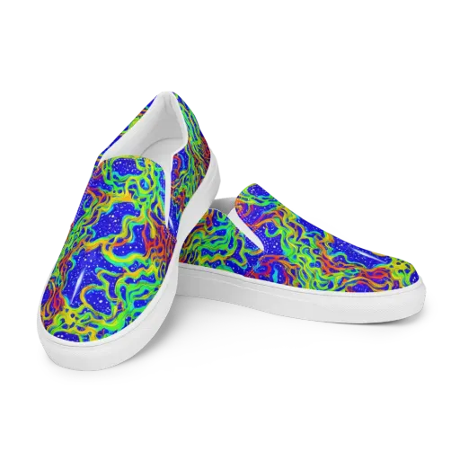 Cosmic Liquefaction on a Women's Slip-On Canvas Shoes