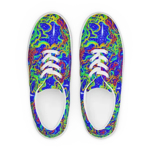 Cosmic Liquefaction on a Men's Lace-Up Canvas Shoes