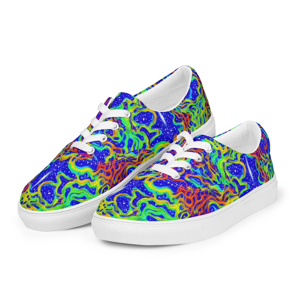 Cosmic Liquefaction on Men's Lace-Up Canvas Shoes — Left Front