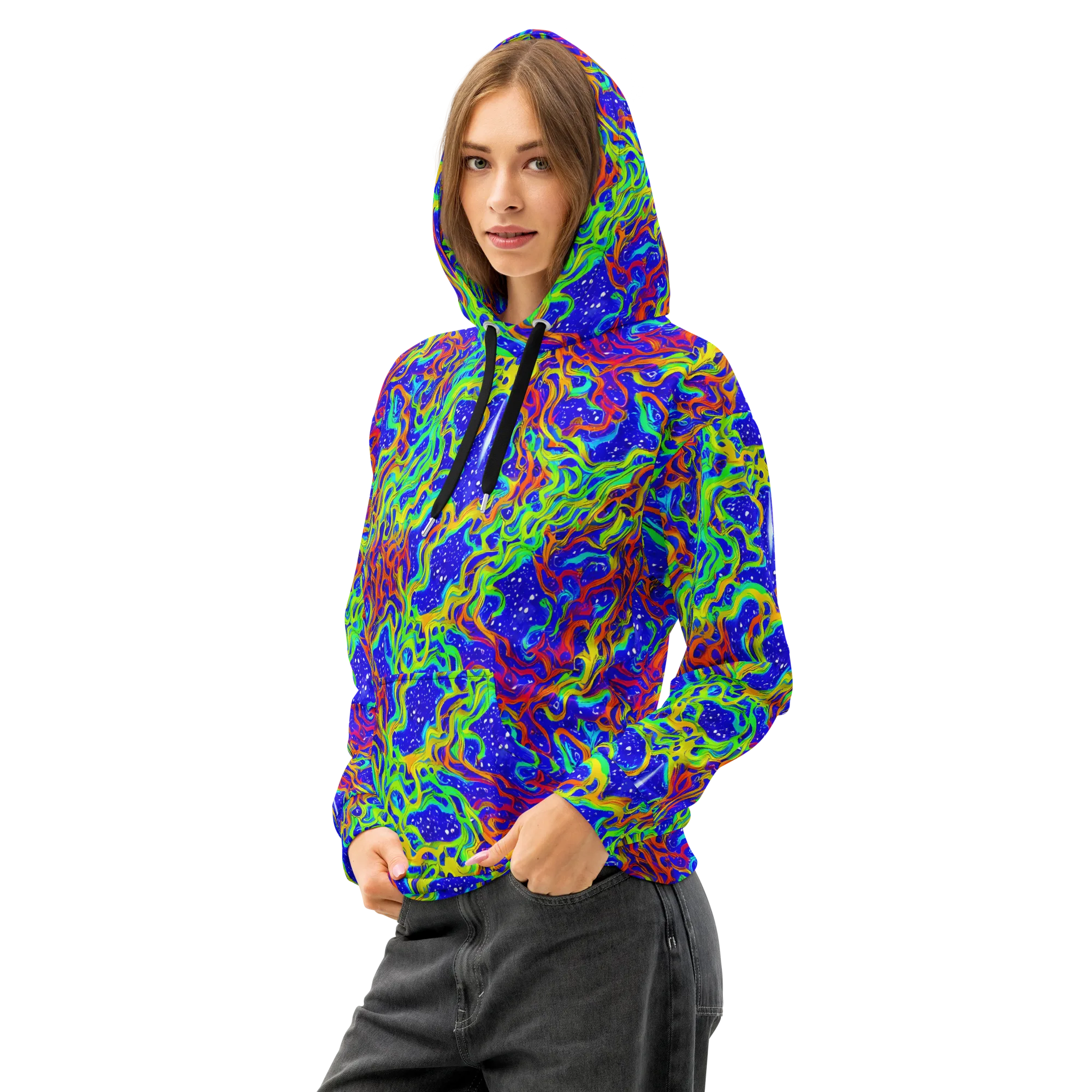 Cosmic Liquefaction on Cotton Hoodie — Left Front