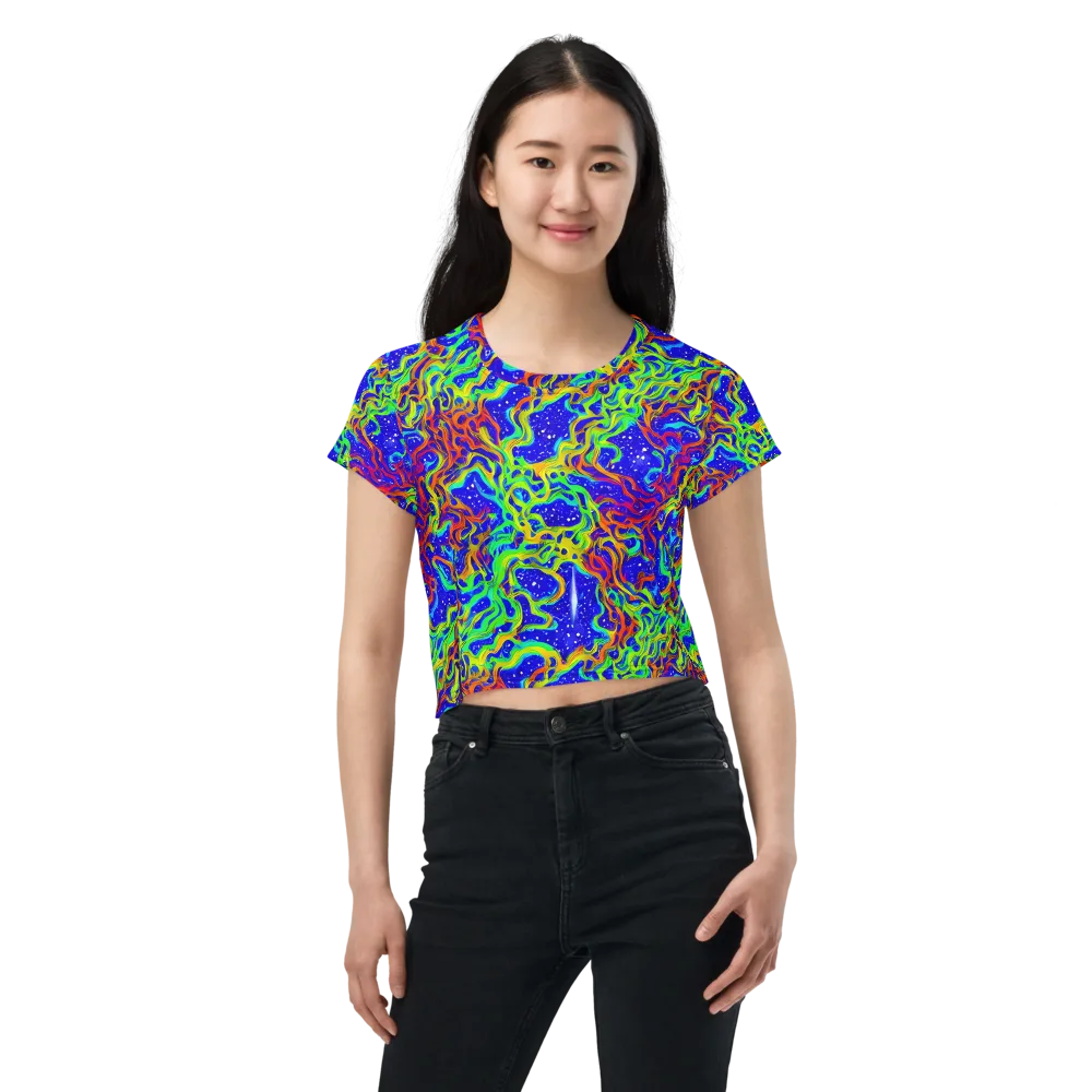 Cosmic Liquefaction on Crop Tee — Front