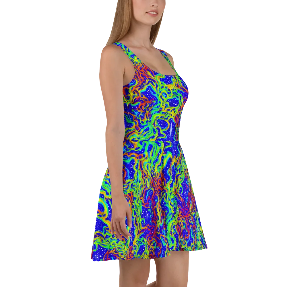 Cosmic Liquefaction on Skater Dress — Right