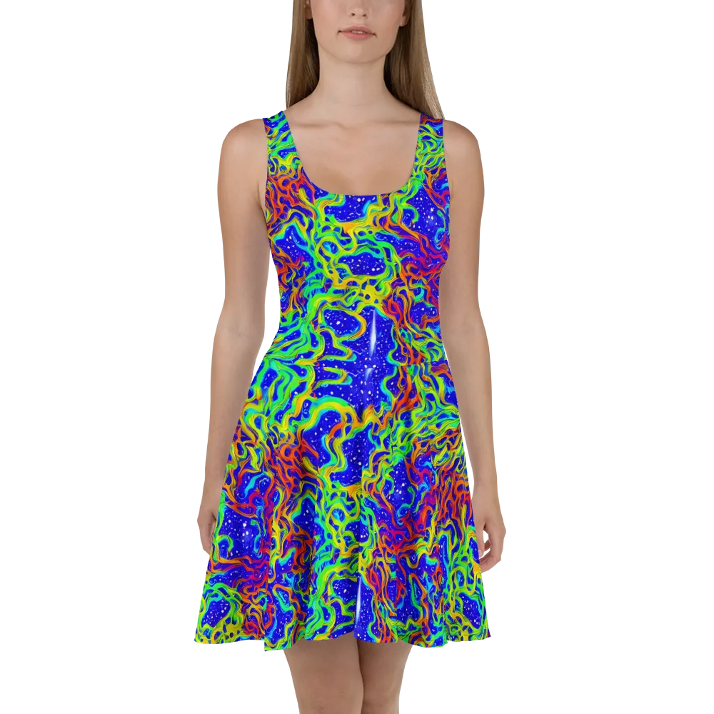Cosmic Liquefaction on Skater Dress — Front