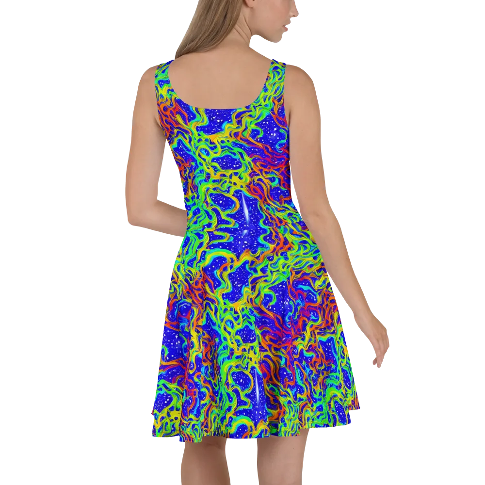 Cosmic Liquefaction on Skater Dress — Back