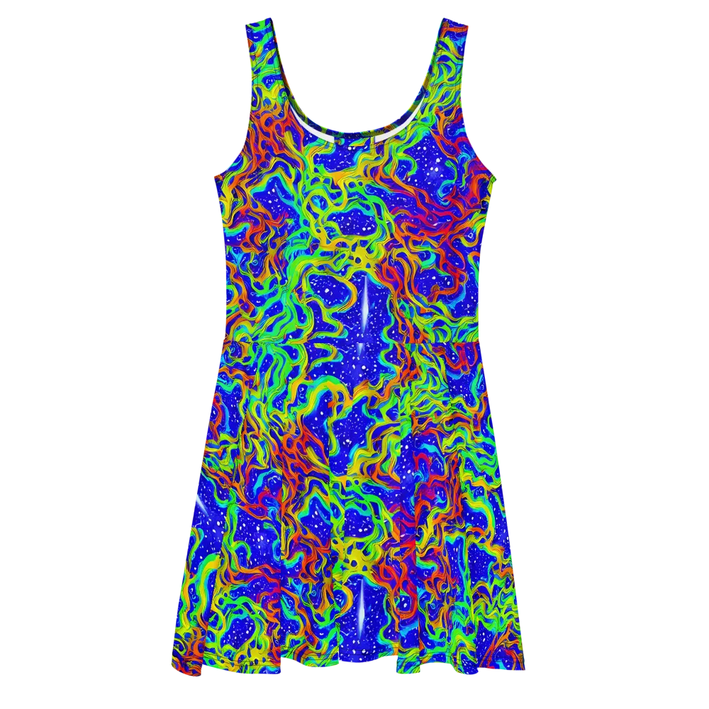 Cosmic Liquefaction on Skater Dress — Front