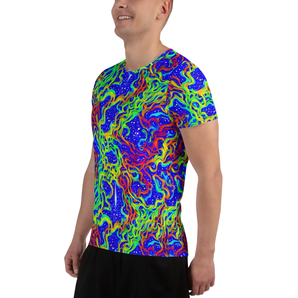 Cosmic Liquefaction on Men's Athletic T-Shirt — Left