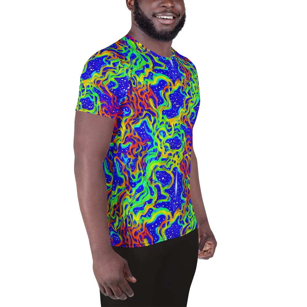 Cosmic Liquefaction on Men's Athletic T-Shirt — Right