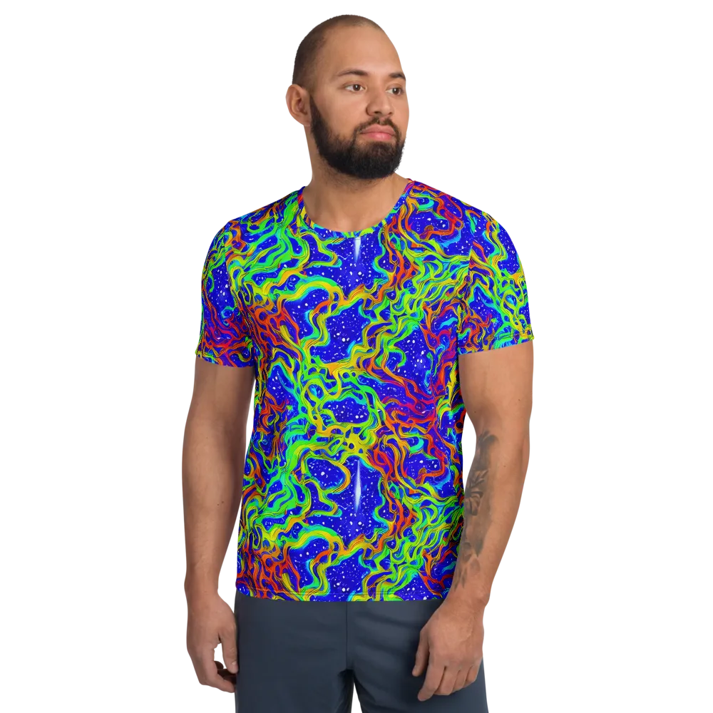 Cosmic Liquefaction on Men's Athletic T-Shirt — Front