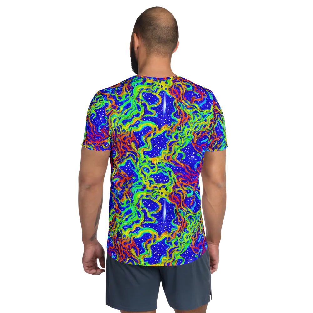 Cosmic Liquefaction on Men's Athletic T-Shirt — Back
