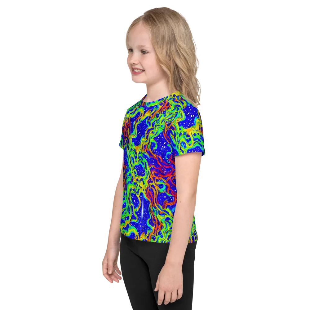 Cosmic Liquefaction on Kids Crew Neck T-Shirt — Left