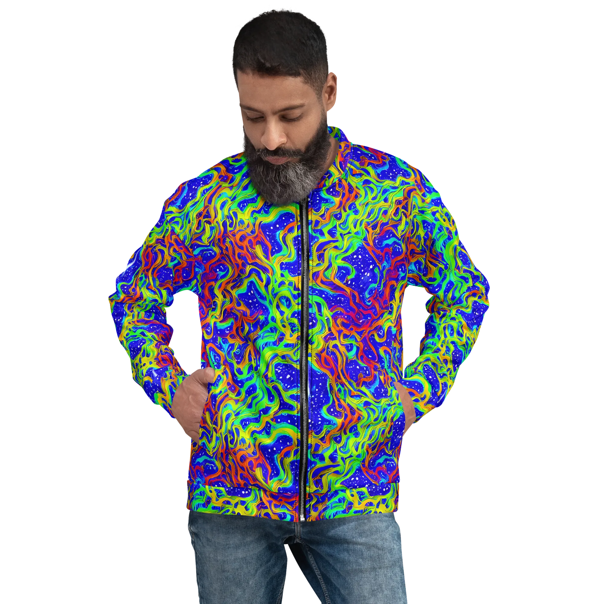 Cosmic Liquefaction on Bomber Jacket — Front