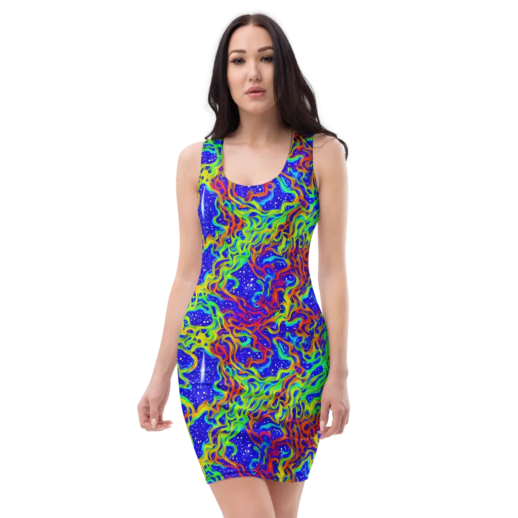 Cosmic Liquefaction on Bodycon Dress — Front
