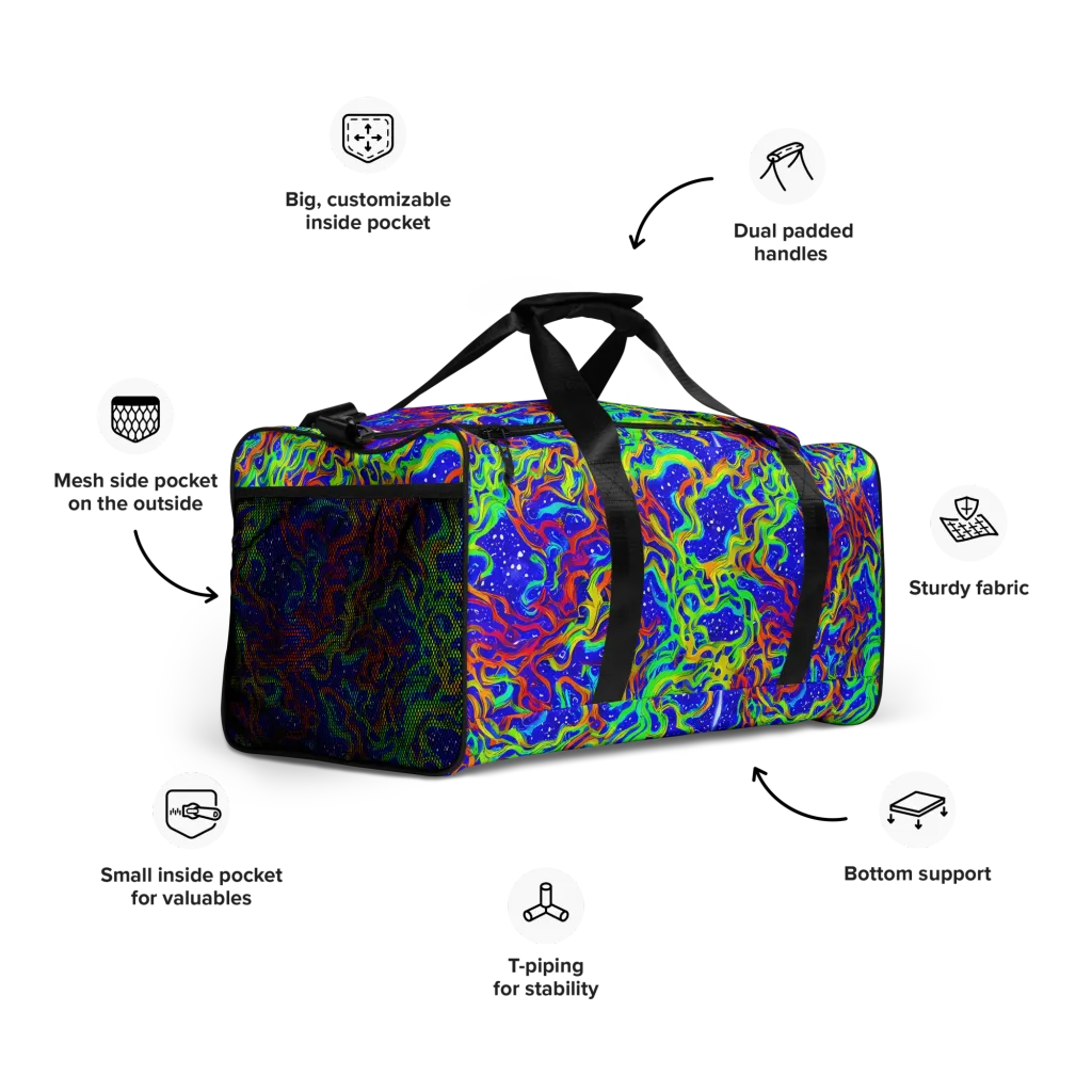 Cosmic Liquefaction on Duffle Bag — Right Front