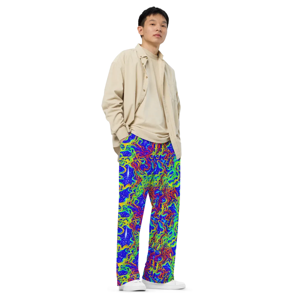 Cosmic Liquefaction on Wide-Leg Pants — Right Front