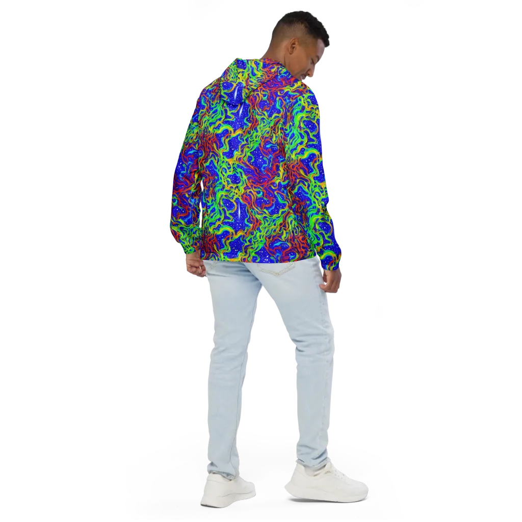 Cosmic Liquefaction on Men's Windbreaker — Back