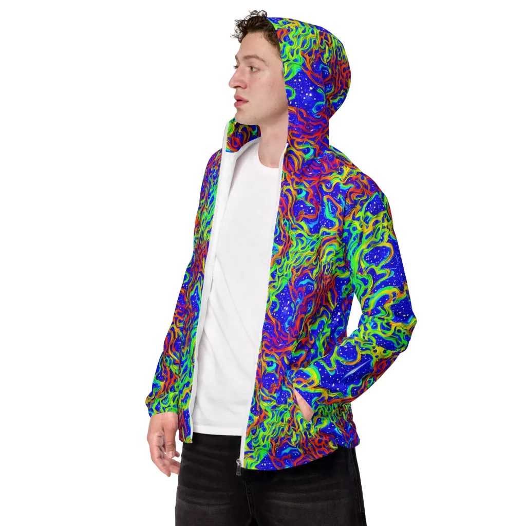 Cosmic Liquefaction on Men's Windbreaker — Left Front