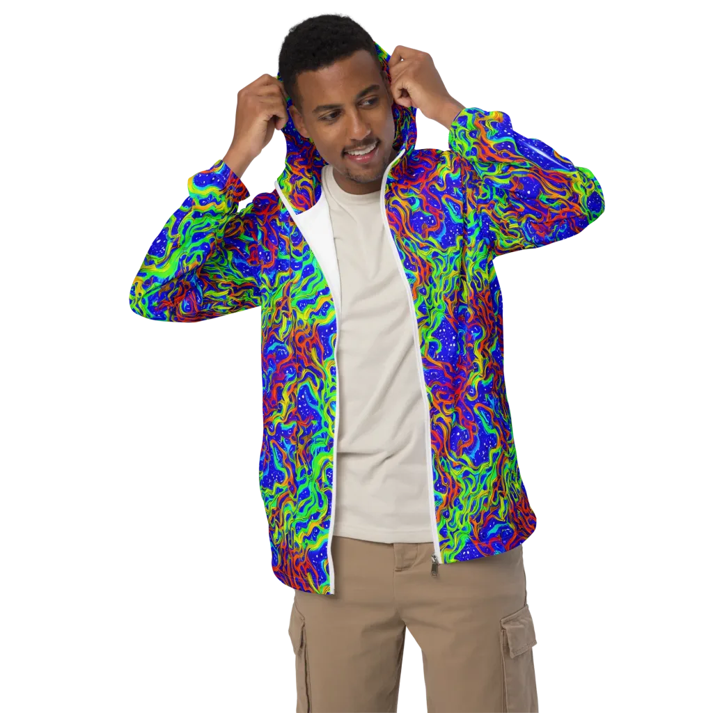 Cosmic Liquefaction on Men's Windbreaker — Front