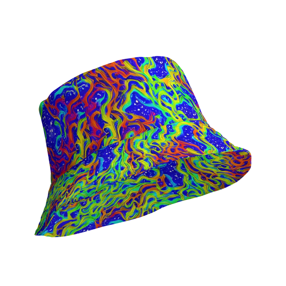 Cosmic Liquefaction on Reversible Bucket Hat — Product details Outside
