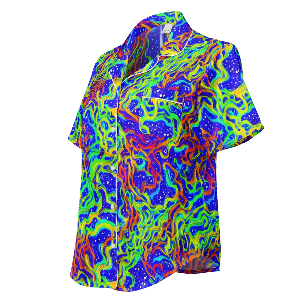 Cosmic Liquefaction on Women's Short Sleeve Pajama Top — Left Front