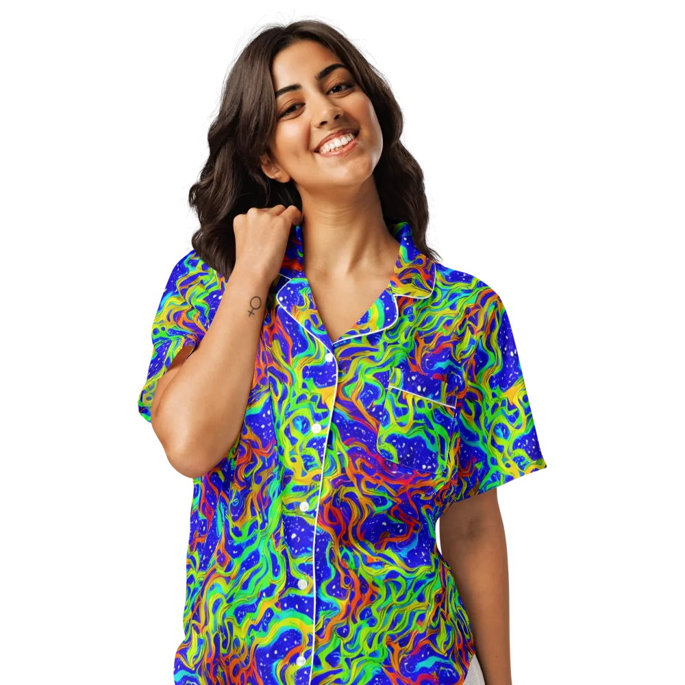 Cosmic Liquefaction on Women's Short Sleeve Pajama Top — Front