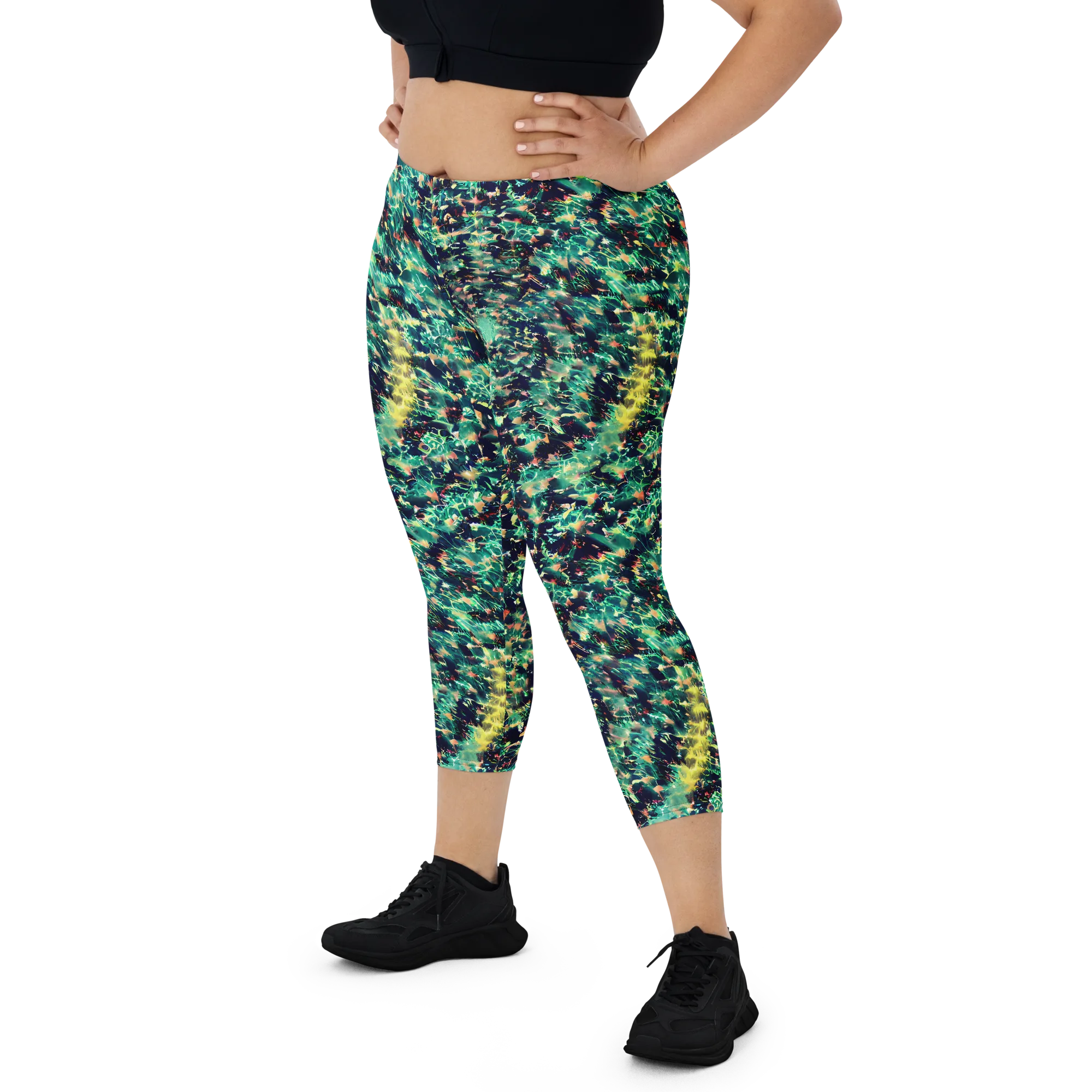 Neon Canopy on Capri Leggings — Front